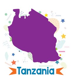 Tanzania illustrated stylized map