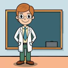 teacher in a lab ready to begin lesson