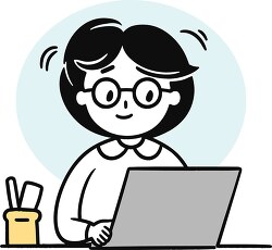 teachers sits at desk downloading clipart from classroomclipart
