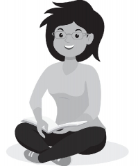 teenage sitting with book student gray color clipart