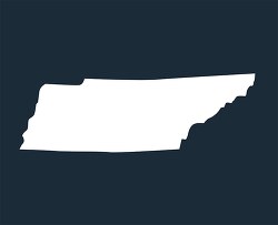 tennessee state map silhouette style clipart