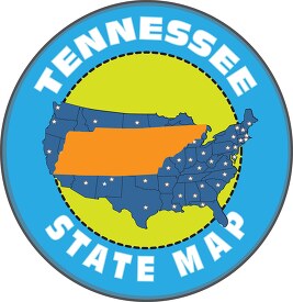 tennessee state map with us map round design