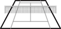 tennis court with net outline clipart