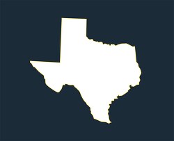 texas state map silhouette style clipart