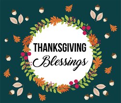 thanksgiving blessings wreath clipart