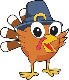 thanksgiving turkey wearing hat cartoon