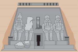 the great temple at abu simbel ancient egypt gray color clipart