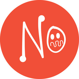 the word no round icon clipart