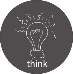 think lighbulb with gray background clipart