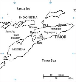 Timor Leste country map black white