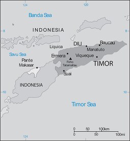 Timor Leste country map gray color