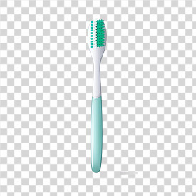 toothbrush with a contoured blue handle and neat bristle arrange