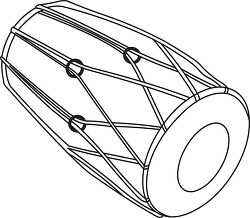 traditional double-headed drum outline