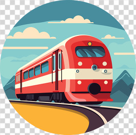 train traveling along a scenic route clip art