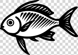 transparent png black outline fish icon style