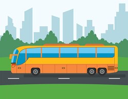 transportation bus on city highway clipart