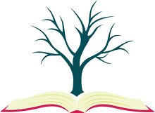 tree growing out of open book clipart