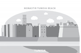 tunisia beach tunisia africa vector gray color clipart