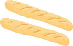 two baguettes are on a white background