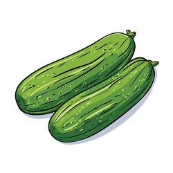 two fresth cucumbers clip art