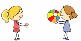 two girls playing catch with ball animated clipart