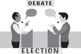 two men debating before election