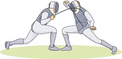 two men in fencing suits are fighting with each other
