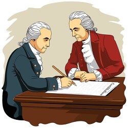 two men signing a historical document