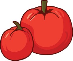 two red tomatoes are sitting next to each other clip art