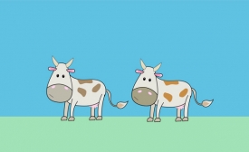 two smiling cows animated clipart