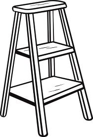 two step ladder black outline clip art
