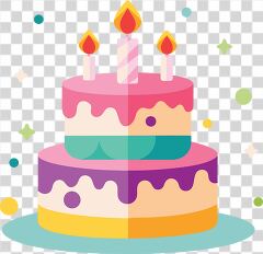 two tiered kids cake with bright candle