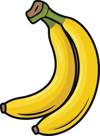 two yellow bananas clip art