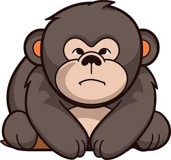 unhappy cartoon gorilla sitting with its arms
