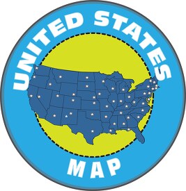 united states map with us map round design shape