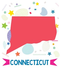 usa connecticut illustrated stylized map