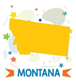usa montana illustrated stylized map