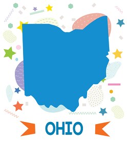 usa ohio illustrated stylized map