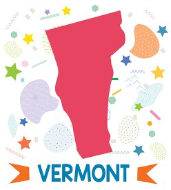 usa vermont illustrated stylized map