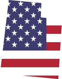 utah map with american flag