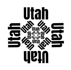 utah text design black logo