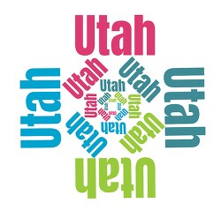utah text design logo