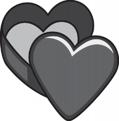 valentines day red heart box gray color clipart