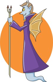 vampire holding pitch fork clipart