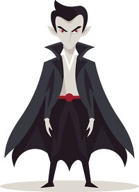vampire wearing a large black cape clip art