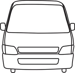 van vehicle black outline clipart 49