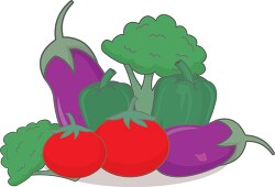 variety of vegetables eggplant tomato clipart