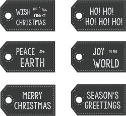 various christmas gift tags chalkboard style clipart