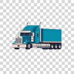 Vector Design of a Flat Semi Truck in Bold Colors