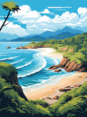 vector illustration coast of whitsunday australia